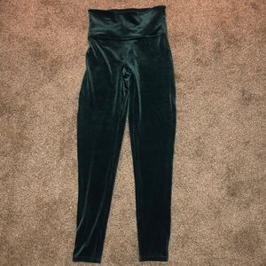 Spanx Green Velvet Leggings